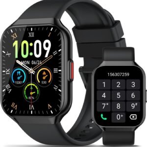 Smart Watch, 1.96" HD Smartwatches for Men Women, (Answer/Make Calls), IP68 Waterproof Fitness Watch, Heart Rate/Sleep/SpO2 Monitor, Fitness Tracker with 113+ Sport Modes, for iOS/Android (Black)