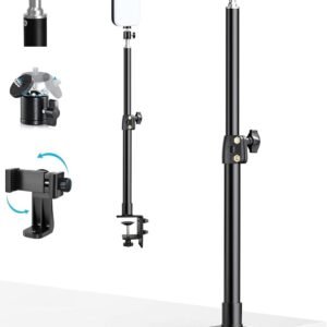 AceTaken Webcam Holder with Table Clamp Compatible with Logitech StreamCam C920x Brio C922x C930e C925e C615 Webcams and Lights