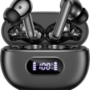 Wireless Earbuds bluetooth 5.4 Headphones Deep Bass and Noise Cancellation, 50 Hrs Playtime Bluetooth Ear Buds Led Display Wireless Headphones, IPX7 Waterproof Wireless Earphones for Android iOS Black