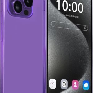 A15 Pro Max Android Phone, 6+256GB Storage Unlocked Cell Phone,6.8" HD Display |108MP Camera | 6800mAh Battery | Dual SIM & Face ID | 5G Smartphone with Android 14.0-Purple