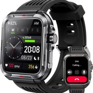 Smart Watch for Men, Answer/Make Bluetooth Calls, Metal Frame 1.8" Alexa Built-in Fitness Tracker with IP68/100 Sports Modes/Heart Rate/SpO2/Stress/Sleep Monitor for iOS/Android